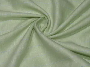 100% Linen pastel green and blue stripe 60's Lea Fabric 58" wide [10792]