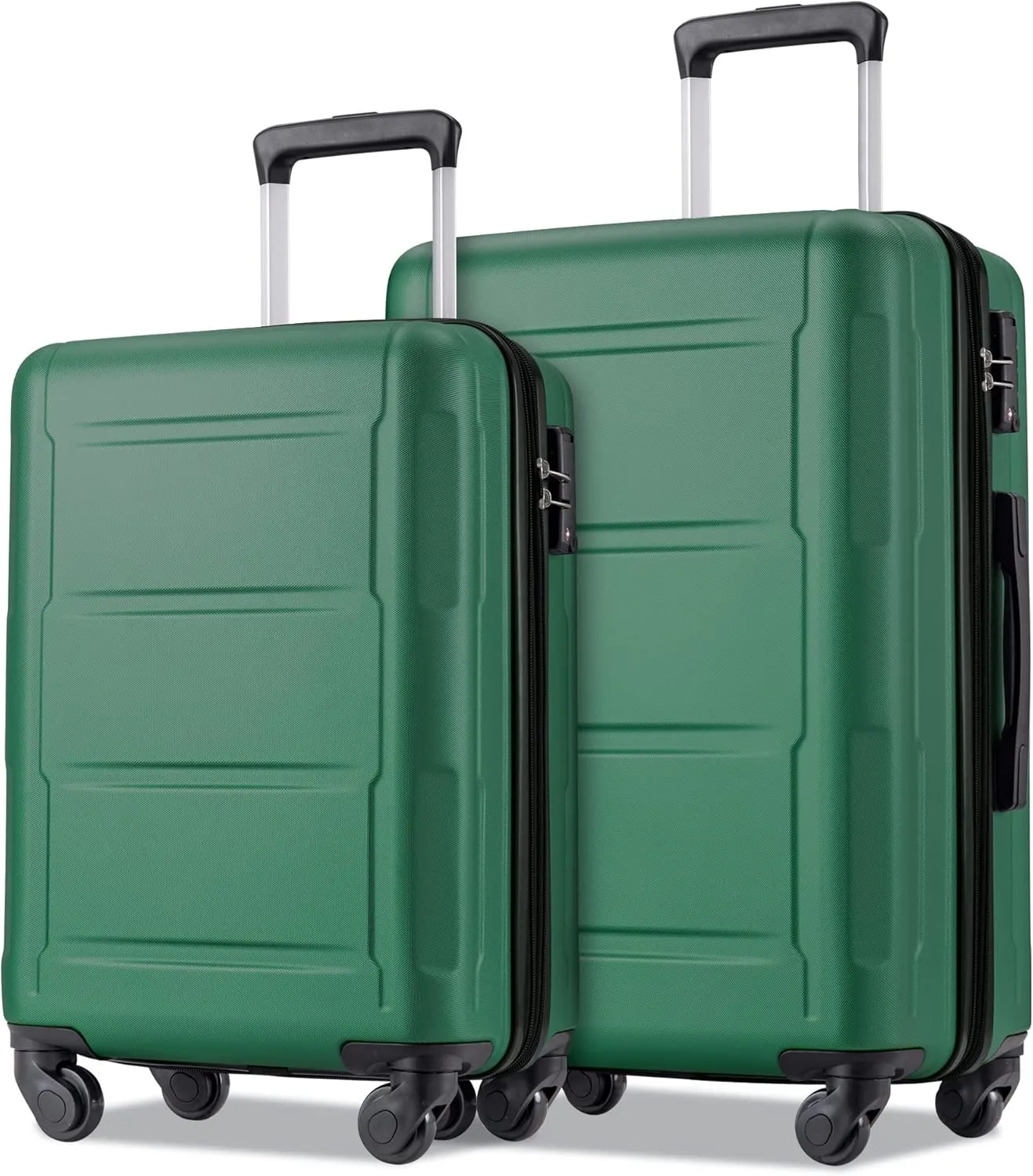 2 Piece Luggage Set Lightweight Suitcase Set with TSA Lock & Expanable Spinner Wheels 20inch 24inch Set Green As Shown