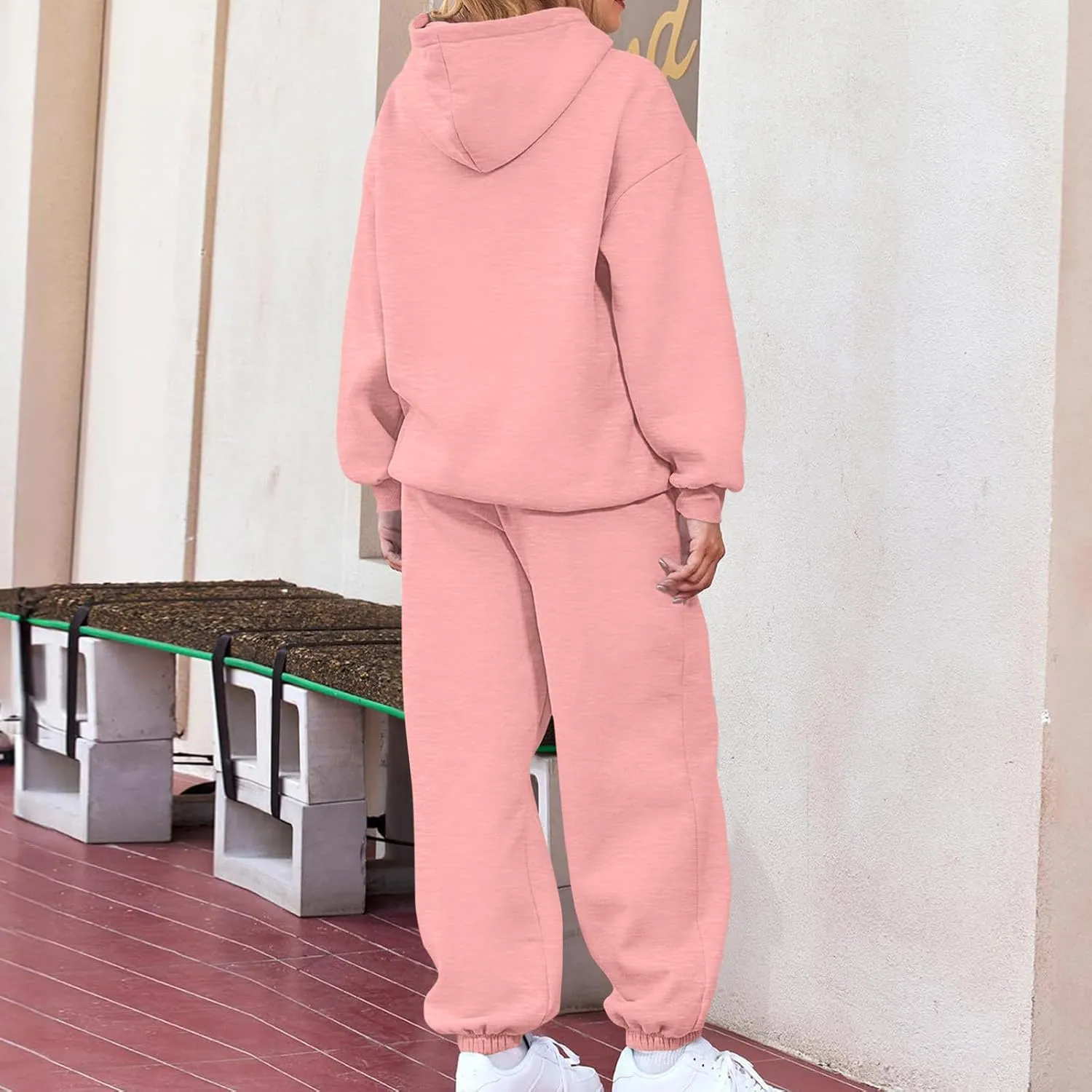 2 Piece Set Oversized With Pockets Hoodie Y2k Sweatsuit: Fashion Sweatsuit Casual Trendy Loose Fit Baggy Set