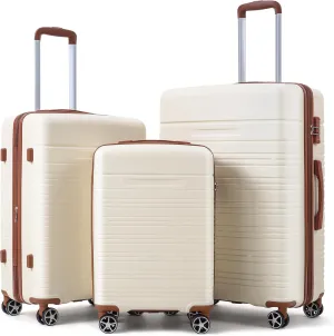 3 Piece Hardshell Luggage Set Expandable (20''/24''/28''), Suitcase Set 3pcs with TSA Locks, Lightweight Hardside Suitcase Set with Double Spinner Wheels