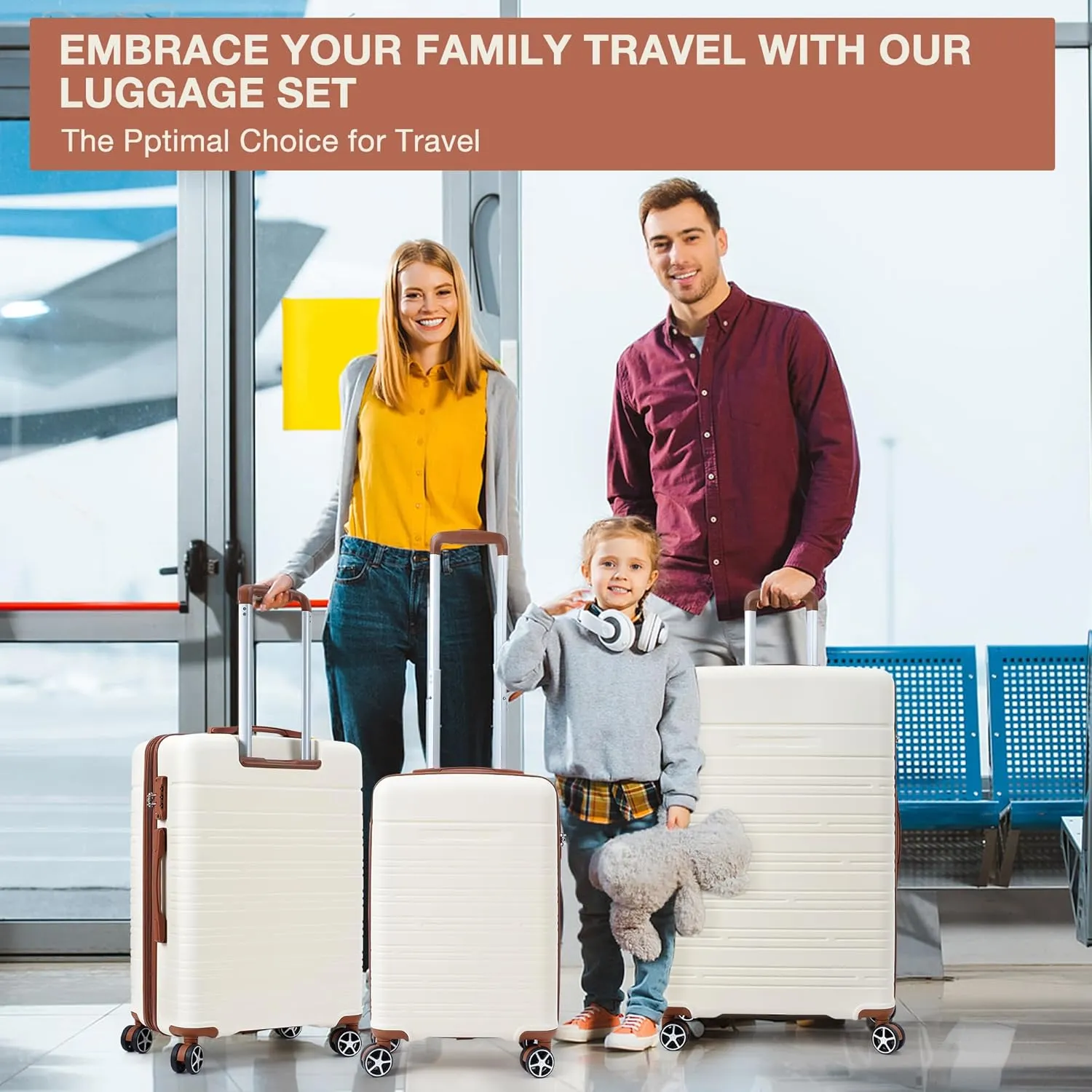 3 Piece Hardshell Luggage Set Expandable (20''/24''/28''), Suitcase Set 3pcs with TSA Locks, Lightweight Hardside Suitcase Set with Double Spinner Wheels