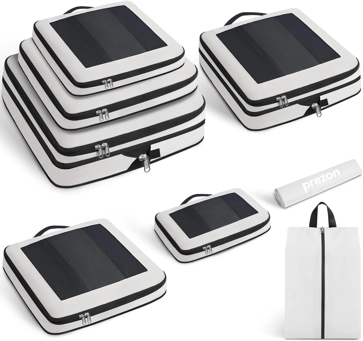 8 Set/6 Set/4 Set Compression Packing Cubes for Travel, Lightweight Vacation Travel Essentials, Travel Accessories for Suitcase Organizer Bags Set, Durable Luggage Organizer