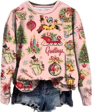 AIMITAG Fall Wildflower Sweatshirt Women Casual Long Sleeve Printed Flowers Shirts Boho Cottagecore Floral Autumn Pullover