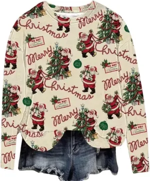 AIMITAG Fall Wildflower Sweatshirt Women Casual Long Sleeve Printed Flowers Shirts Boho Cottagecore Floral Autumn Pullover