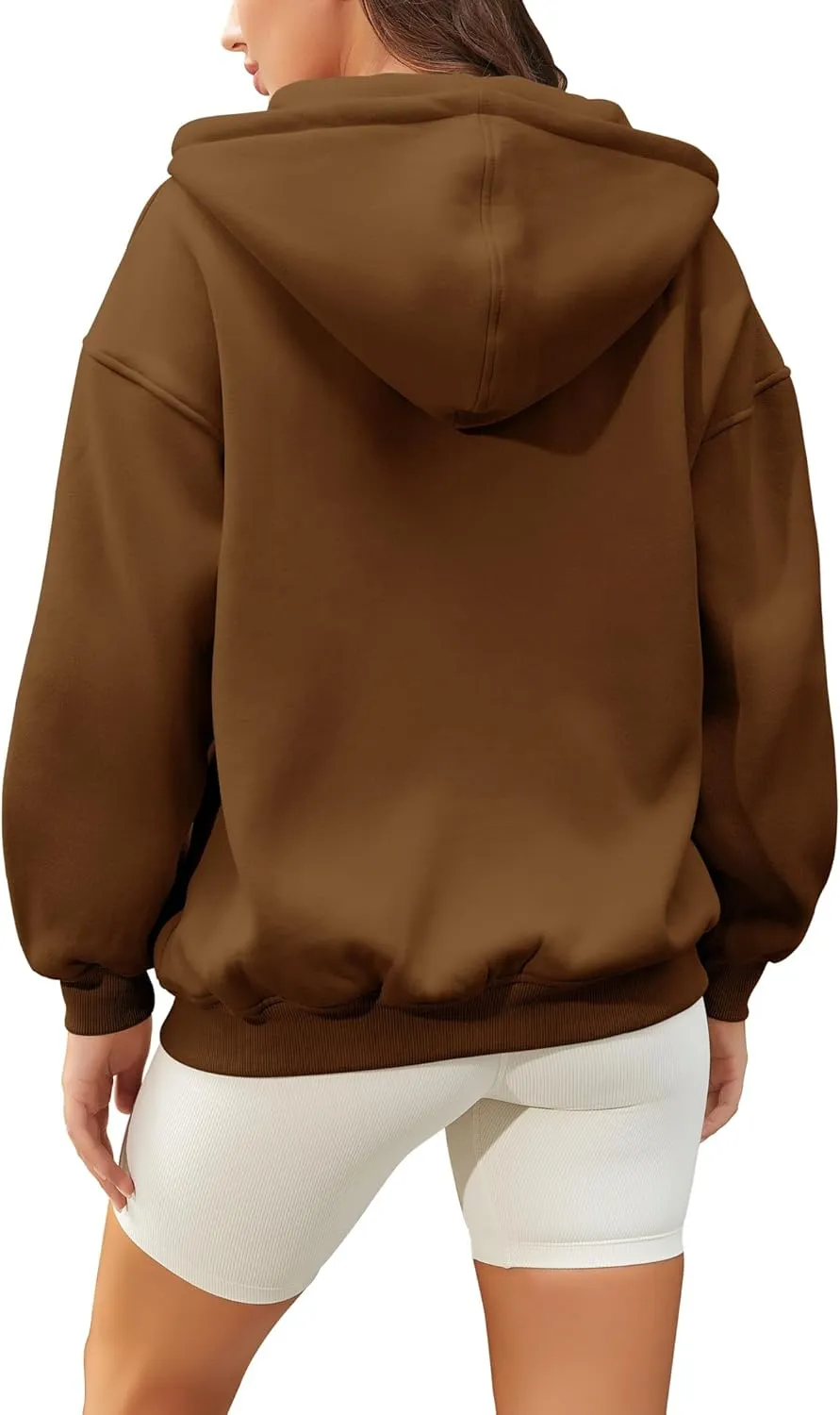 Anienaya Women's Zip Up Hoodies Double Zipper Oversized Warm Casual Y2K Sweatshirts Jacket with Pocket for Teen Girls