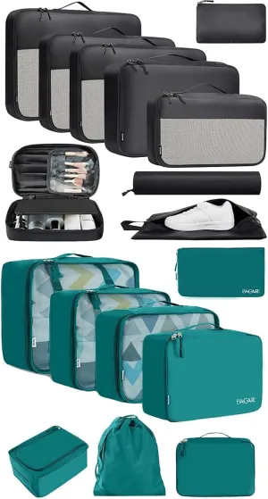 BAGAIL 8 Set Packing Cubes and 9 Set Luggage Packing Organizers