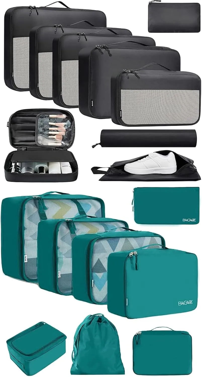 BAGAIL 8 Set Packing Cubes and 9 Set Luggage Packing Organizers