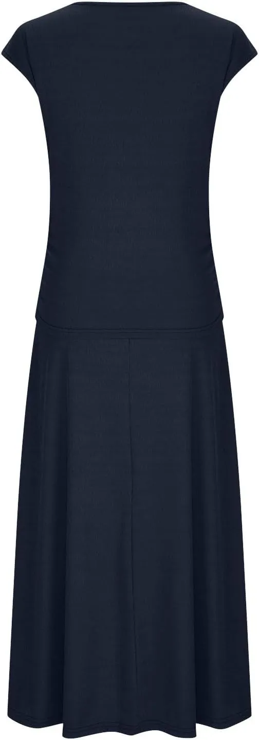 Binmer 2 Piece Outfit Set for Womens 2024 Summer Casual Ribbed Knit Short Sleeve Crop Top High Waist Midi Skirt Set Loungwear