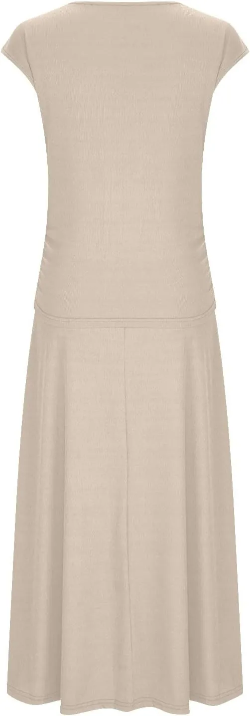Binmer 2 Piece Outfit Set for Womens 2024 Summer Casual Ribbed Knit Short Sleeve Crop Top High Waist Midi Skirt Set Loungwear