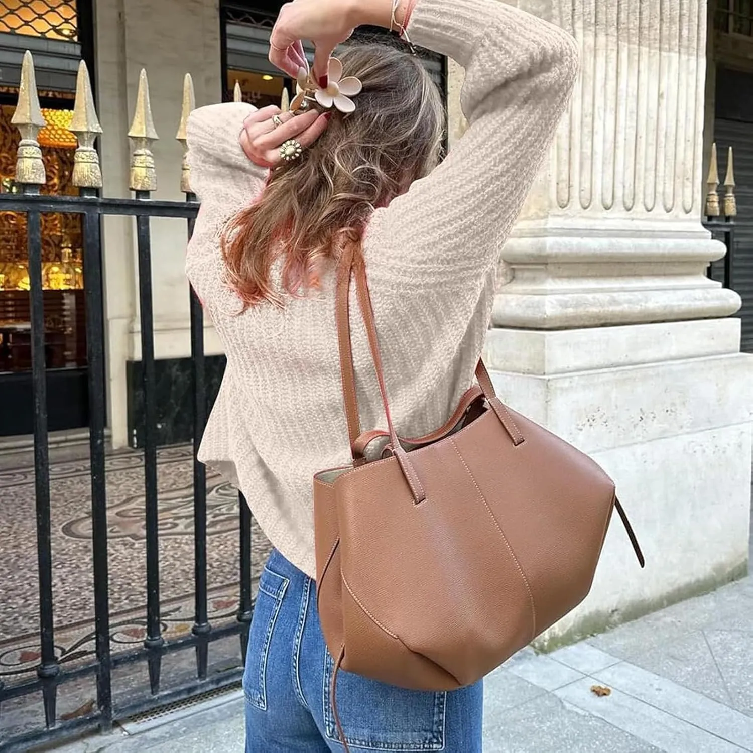 Bocymolay Womens Cardigan Sweaters Casual Button Down Crewneck Knitted Jacket Loose Fall Chunky Outwear