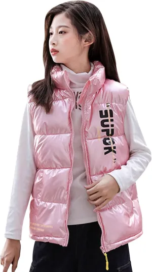 Boys Leather Trench Coat Boys Girls Sleeveless Letter Winter Coats Hooded Jacket Vest Outer Boys Snow Pants with