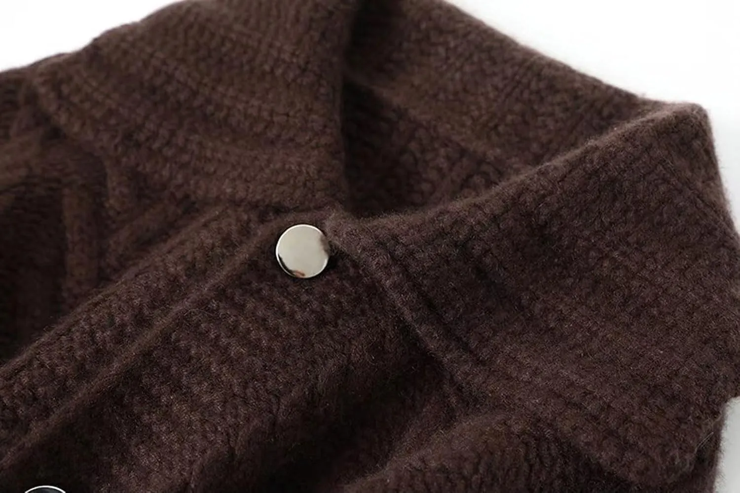 CHARTOU Women Winter Thick Cardigan Lapel Collar Button Down Chunky Knit Coatigan Sweater Jacket