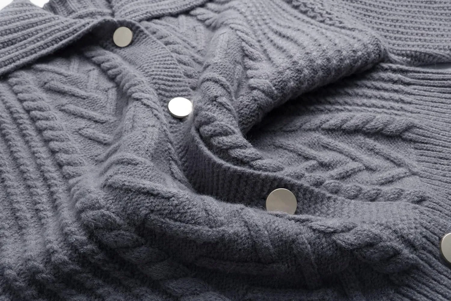 CHARTOU Women Winter Thick Cardigan Lapel Collar Button Down Chunky Knit Coatigan Sweater Jacket