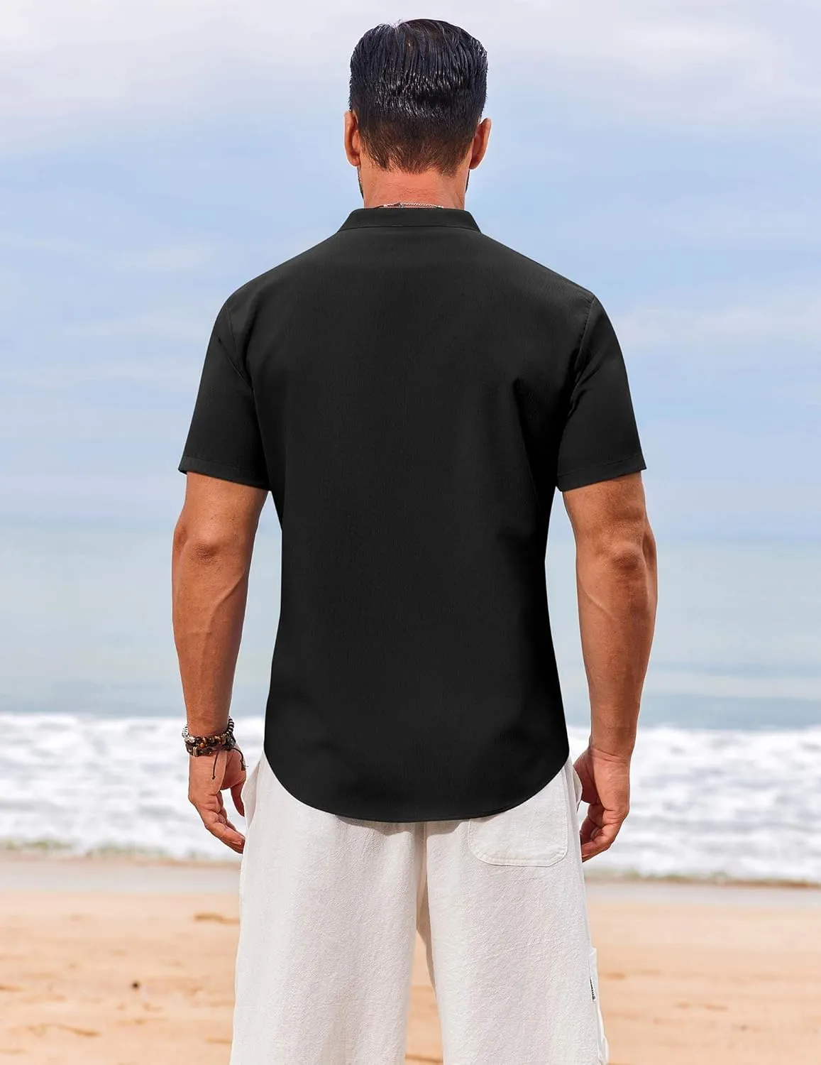 COOFANDY Men's Henley Shirt Short Sleeve Casual T-Shirt Summer Beach Hippie Henley Tee Shirt