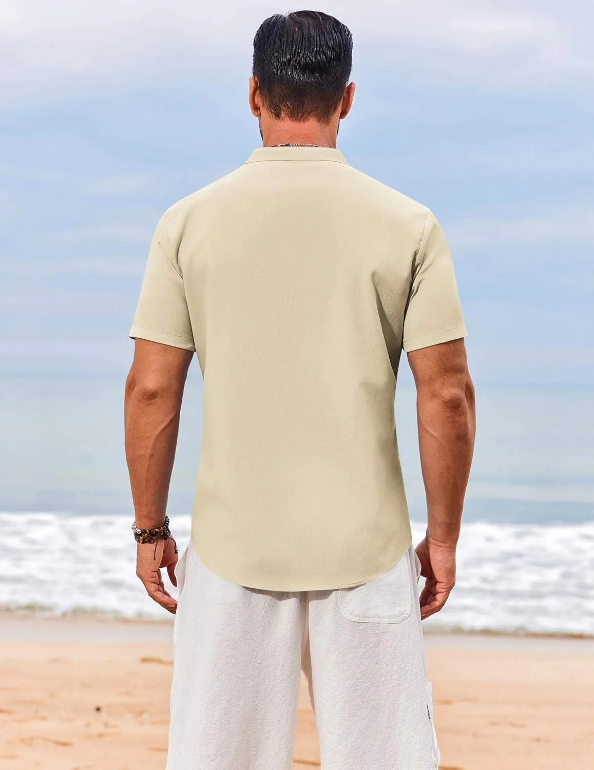 COOFANDY Men's Henley Shirt Short Sleeve Casual T-Shirt Summer Beach Hippie Henley Tee Shirt