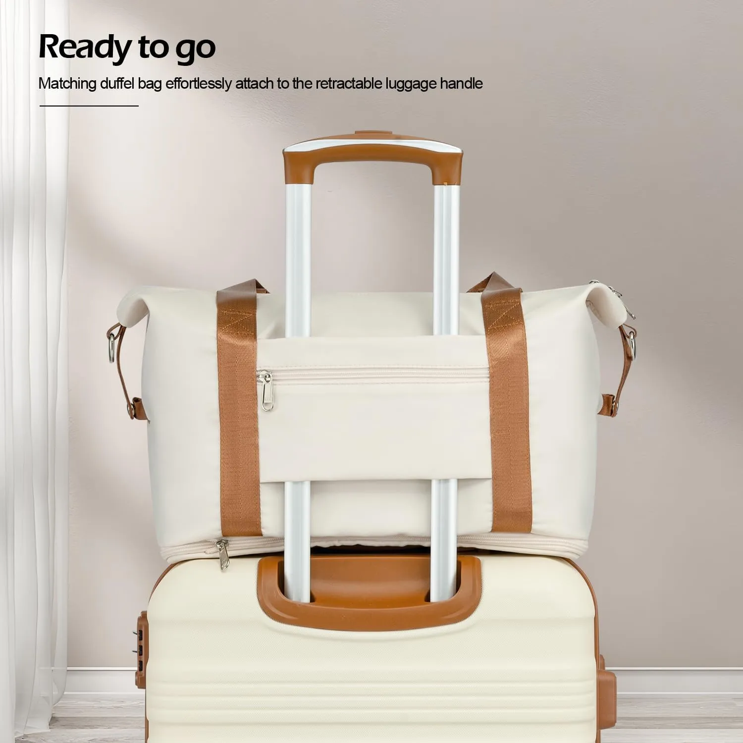 Coolife Luggage Set 3 Piece Luggage Set Carry On Suitcase Hardside Luggage with TSA Lock Spinner Wheels(White, 6 piece set)