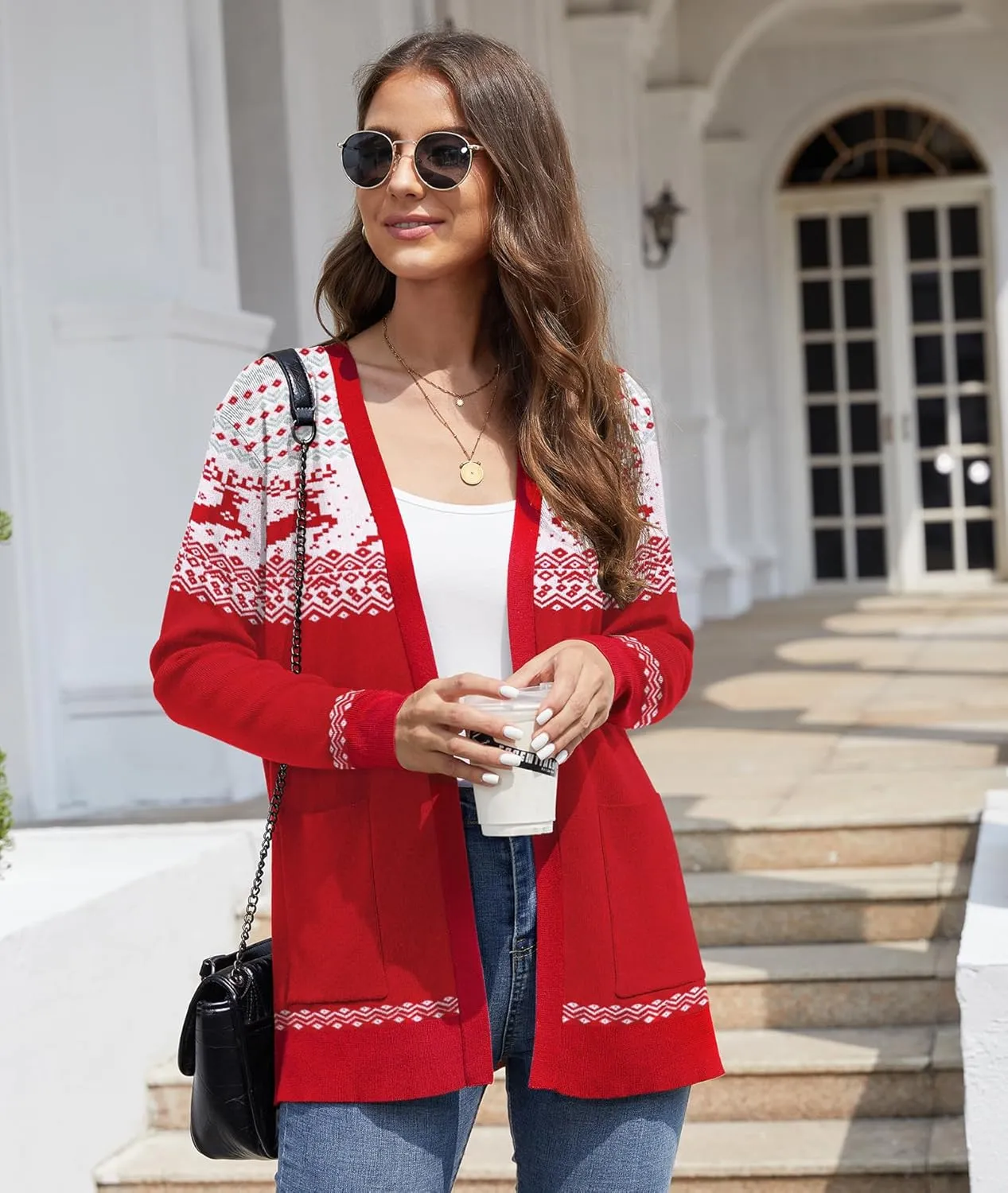 CZYINXIAN Women's Casual Long Sleeve Open Front Cardigan Sweaters Trendy Knit Lightweight Cardigans with Pockets
