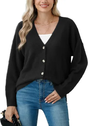 CZYINXIAN Women's Oversized Furry Cardigan Open Front Sweater Cardigan Long Sleeve Button Loose Cardigan Outerwear
