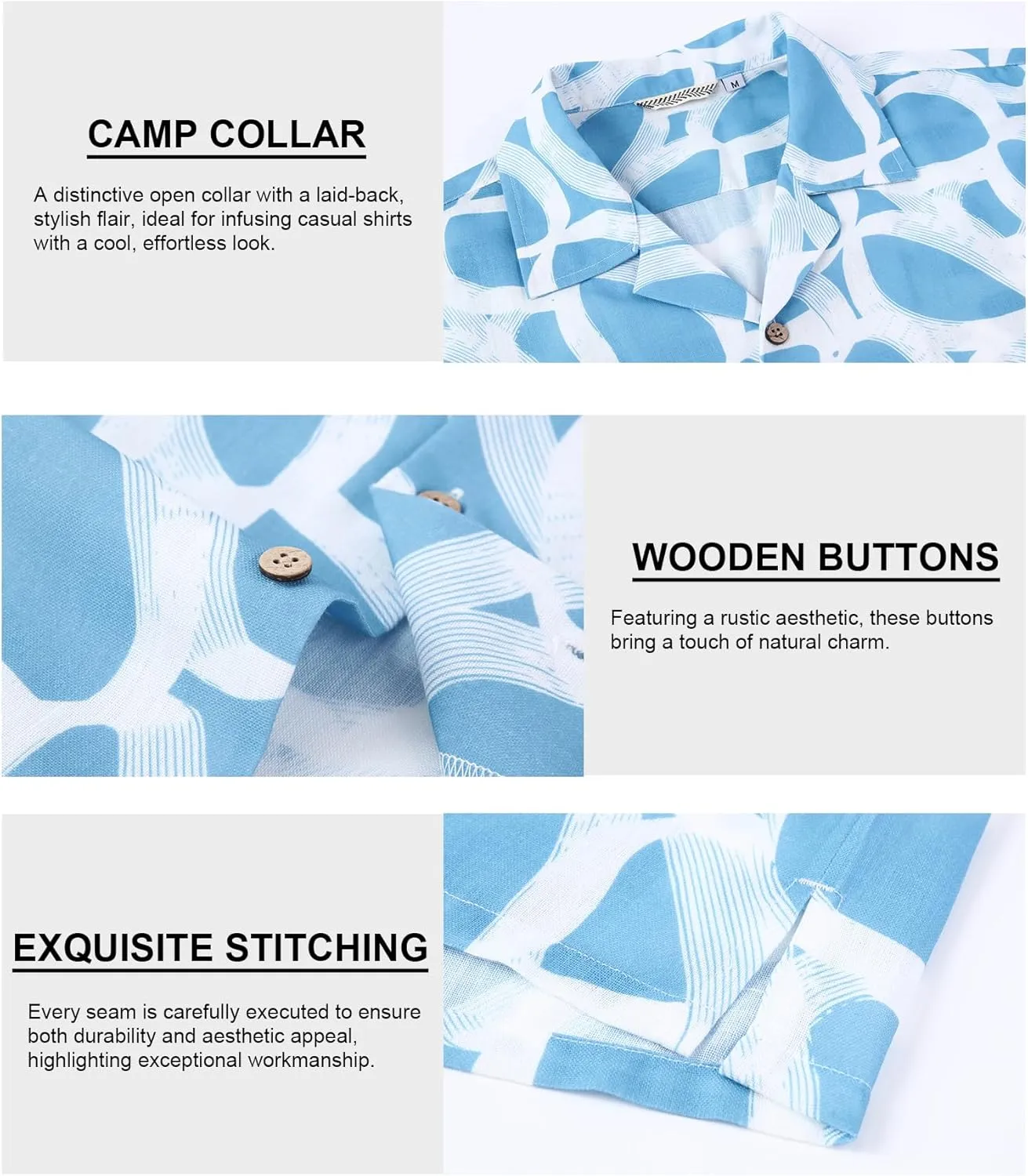 Damipow Linen Shirts for Men Hawaiian Shirt Short Sleeve Button Down Beach Vacation Shirt