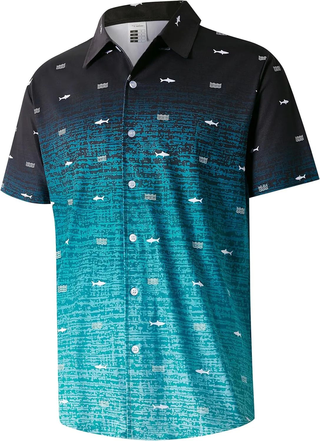 ELETOP Men's Hawaiian Shirt Summer Stretch Short Sleeve Tropical Beach Button Down Casual Shirt