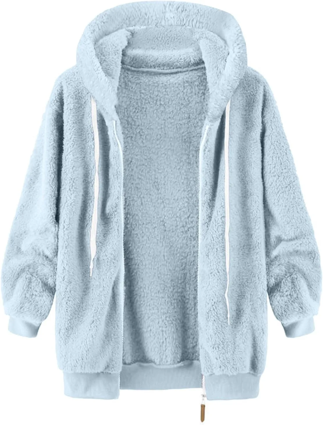 Fleece Jacket for Women Winter Sherpa Jacket Fuzzy Hoodie Jacket Zip Up Fleece Jacket Plus Size Warm Jacket