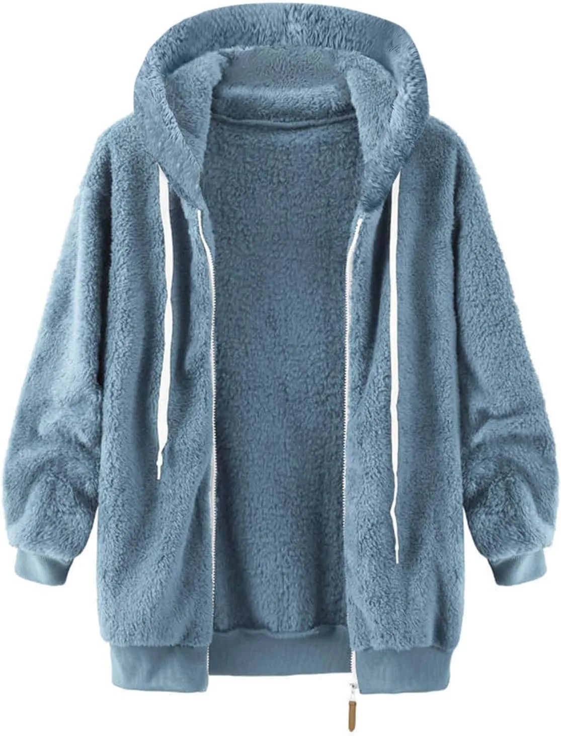 Fleece Jacket for Women Winter Sherpa Jacket Fuzzy Hoodie Jacket Zip Up Fleece Jacket Plus Size Warm Jacket