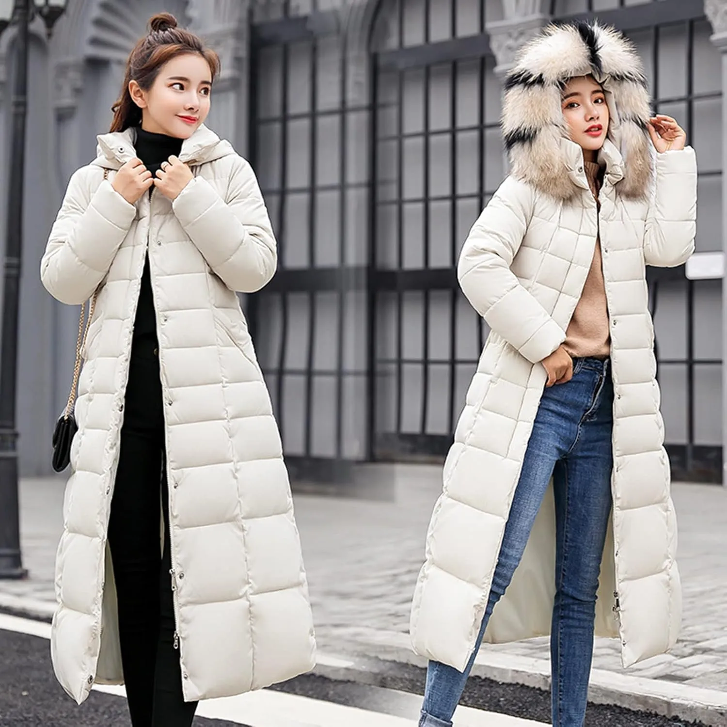 Fleece Lined Parka Coat Coat Lapel Collar Long Sleeve Jacket Vintage Thicken Coat Jacket Womens Winter Quilted