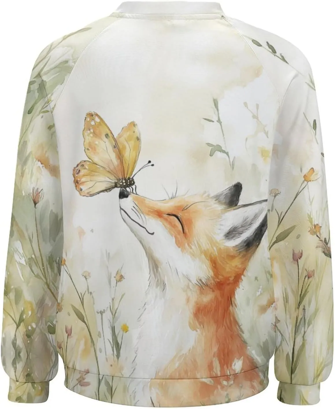 Fox Sweater Women Pullover Oversized Crewneck Long Sleeve Fall Warm Casual Lounge Outdoor Holiday Sweatshirt