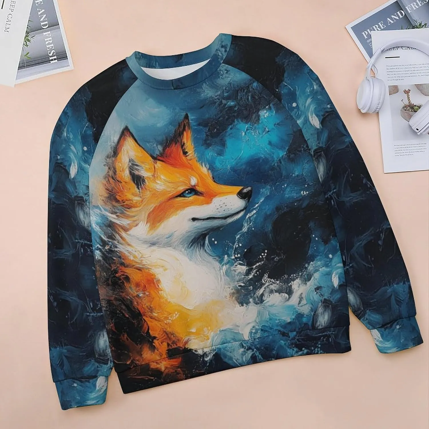 Fox Sweater Women Pullover Oversized Crewneck Long Sleeve Fall Warm Casual Lounge Outdoor Holiday Sweatshirt