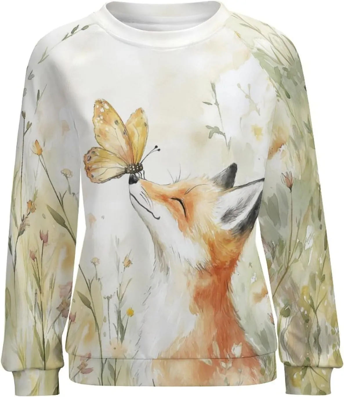 Fox Sweater Women Pullover Oversized Crewneck Long Sleeve Fall Warm Casual Lounge Outdoor Holiday Sweatshirt