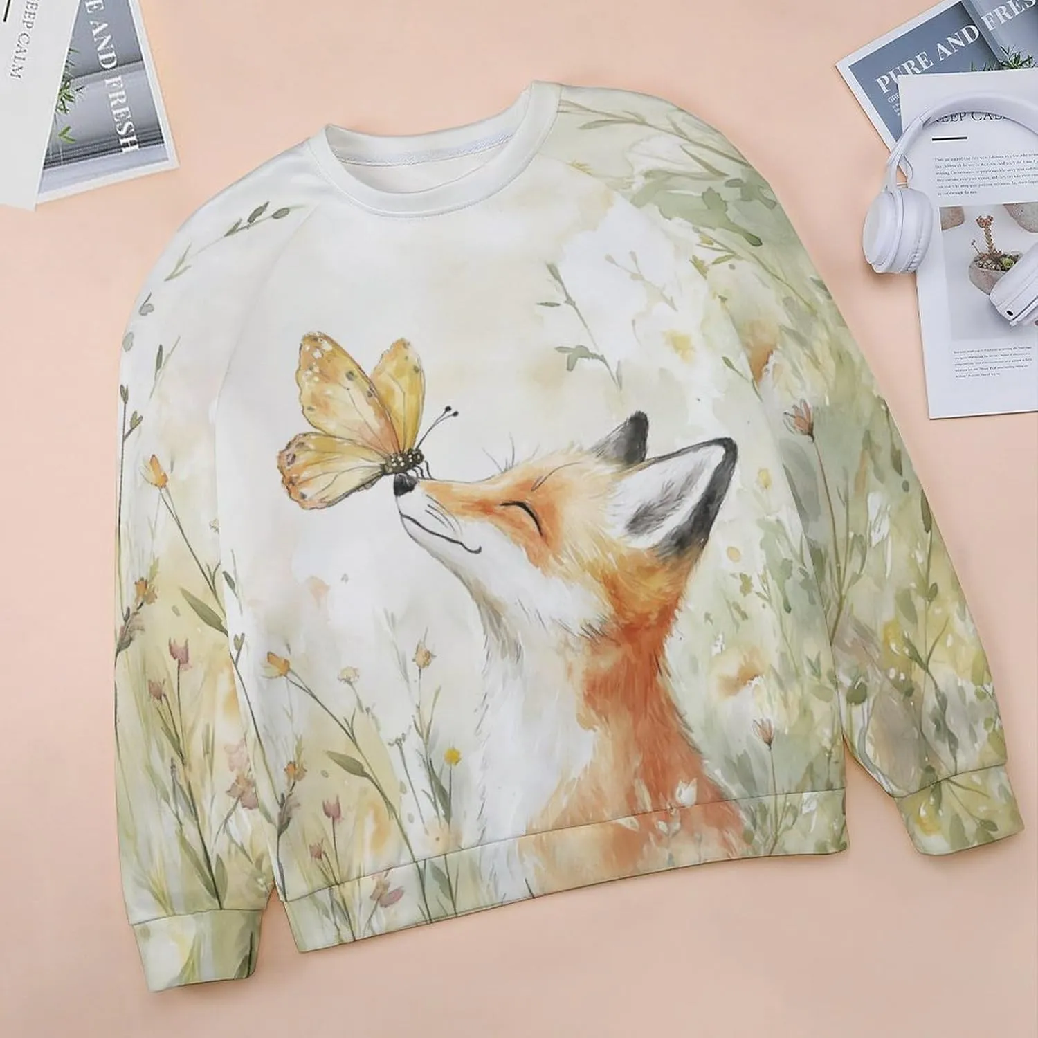 Fox Sweater Women Pullover Oversized Crewneck Long Sleeve Fall Warm Casual Lounge Outdoor Holiday Sweatshirt