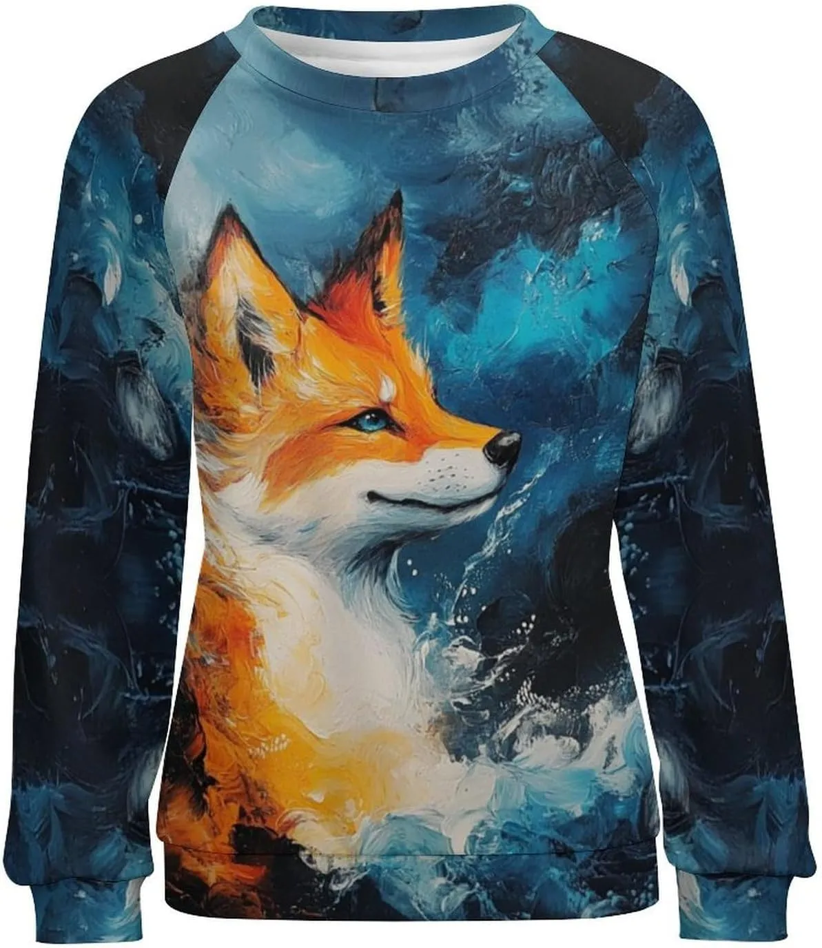 Fox Sweater Women Pullover Oversized Crewneck Long Sleeve Fall Warm Casual Lounge Outdoor Holiday Sweatshirt