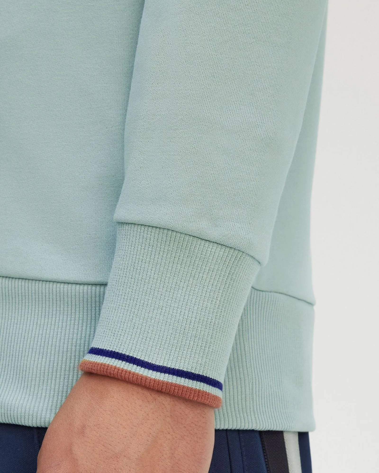 Fred Perry Half Zip Sweatshirt - Silver Blue