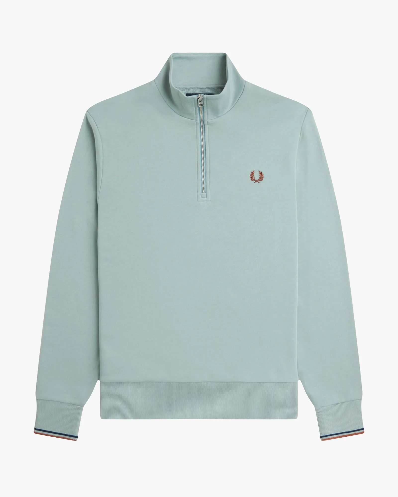 Fred Perry Half Zip Sweatshirt - Silver Blue