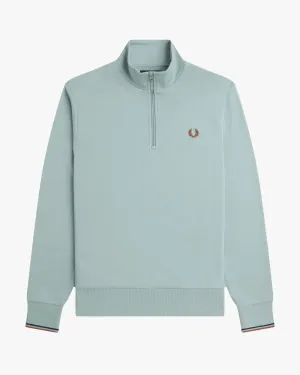 Fred Perry Half Zip Sweatshirt - Silver Blue