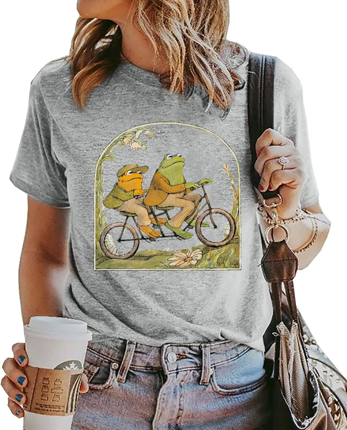 Frog Shirt for Women Classic Book T-Shirt Vintage Graphic Tee Tops Book Lovers Shirt Funny Teacher Shirt