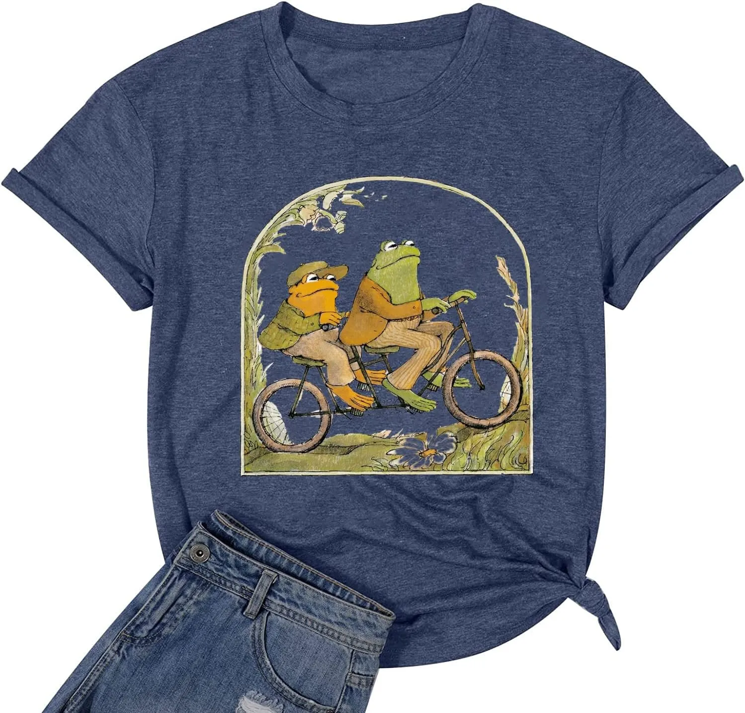 Frog Shirt for Women Classic Book T-Shirt Vintage Graphic Tee Tops Book Lovers Shirt Funny Teacher Shirt