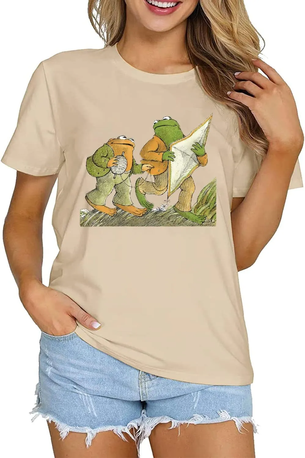Frog Shirt for Women Classic Book T-Shirt Vintage Graphic Tee Tops Book Lovers Shirt Funny Teacher Shirt
