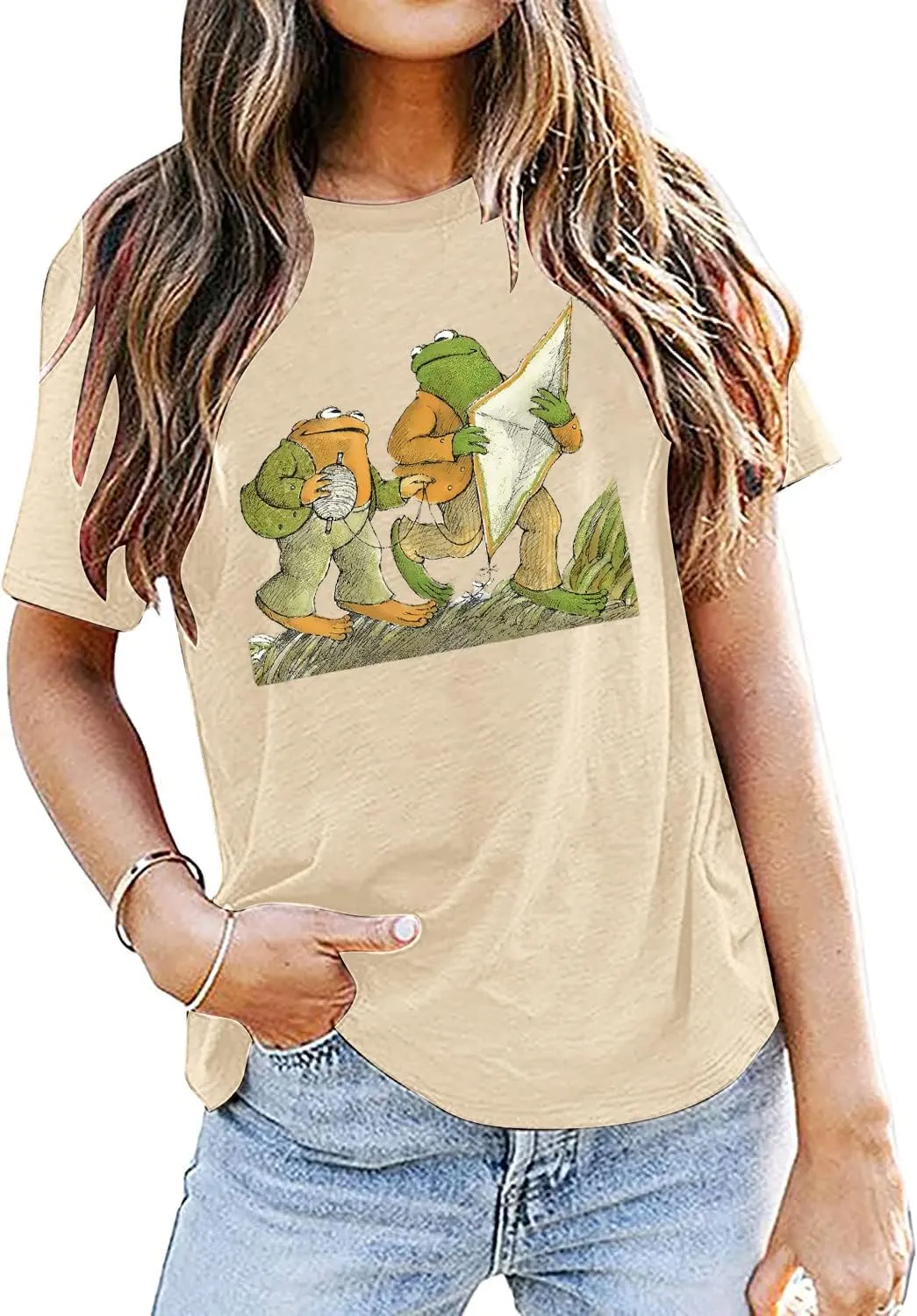 Frog Shirt for Women Classic Book T-Shirt Vintage Graphic Tee Tops Book Lovers Shirt Funny Teacher Shirt