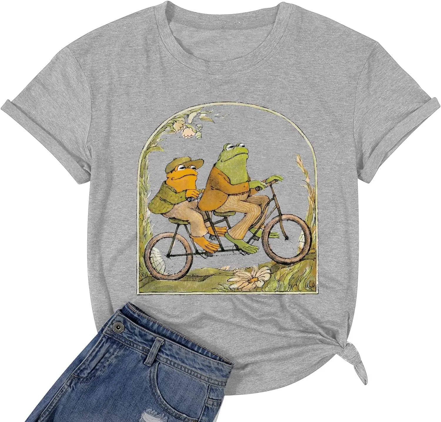 Frog Shirt for Women Classic Book T-Shirt Vintage Graphic Tee Tops Book Lovers Shirt Funny Teacher Shirt