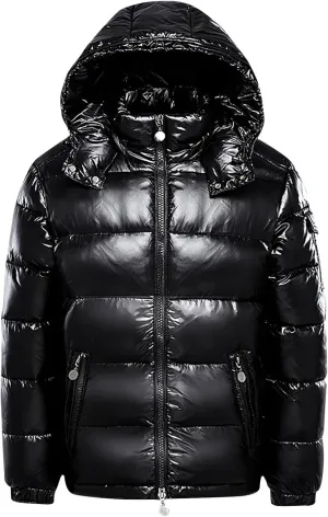 Glossy Puffer Jacket Men Quilted Insulated Jacket Zip up Padded Coat Warm Down Jacket Casual Winter Jacket Outwear