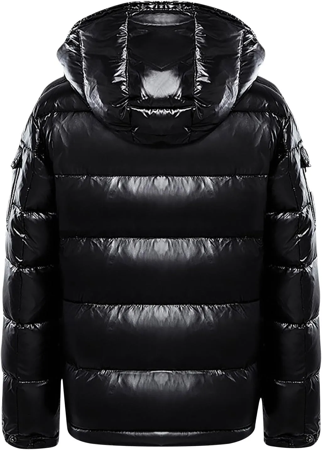 Glossy Puffer Jacket Men Quilted Insulated Jacket Zip up Padded Coat Warm Down Jacket Casual Winter Jacket Outwear