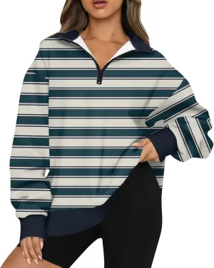 GOFULY 1/4 Zip Pullover Women Fall Color Block Oversized Sweatshirt Sexy Long Sleeve Pullover Tops Winter Cute Outfits 2024