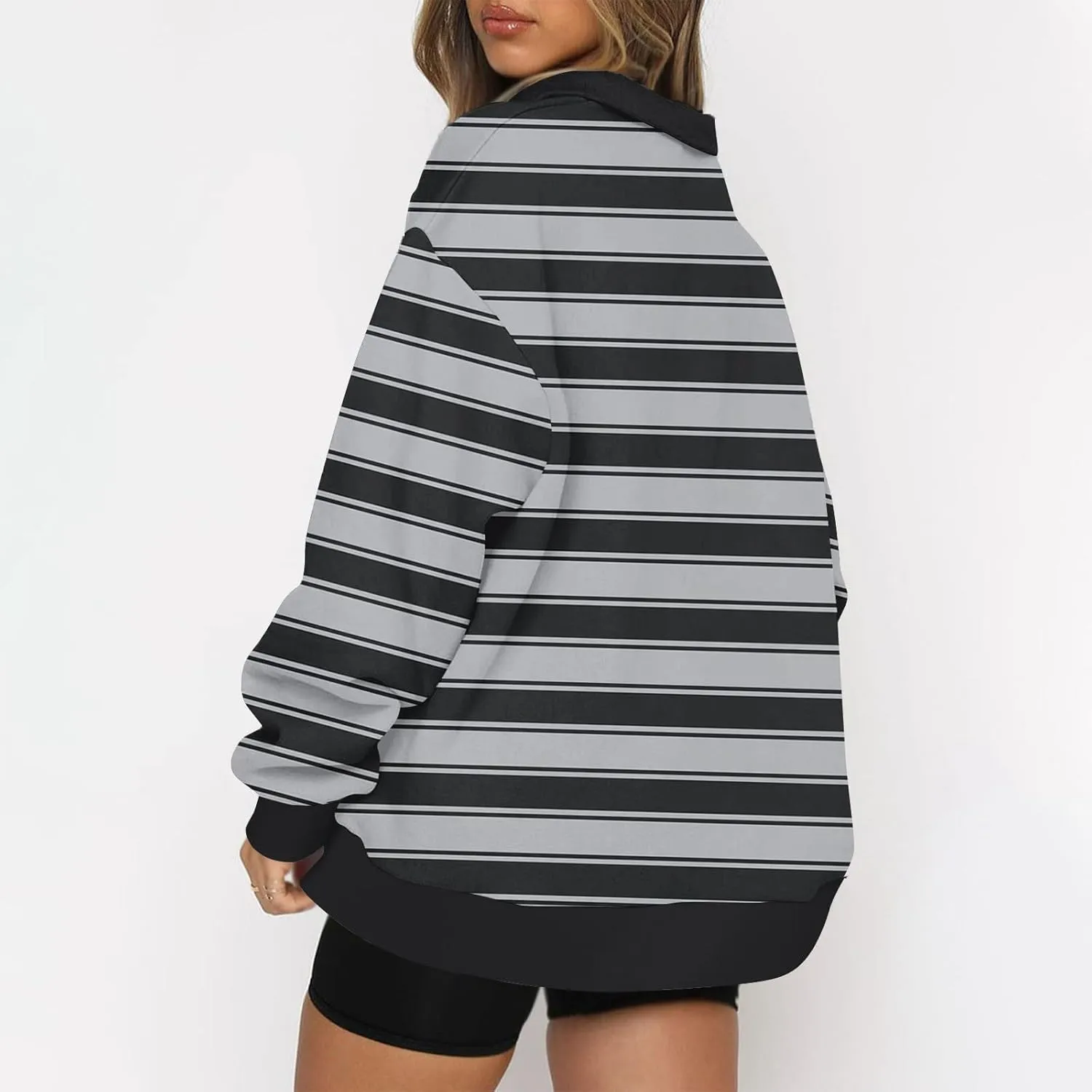 GOFULY 1/4 Zip Pullover Women Fall Color Block Oversized Sweatshirt Sexy Long Sleeve Pullover Tops Winter Cute Outfits 2024