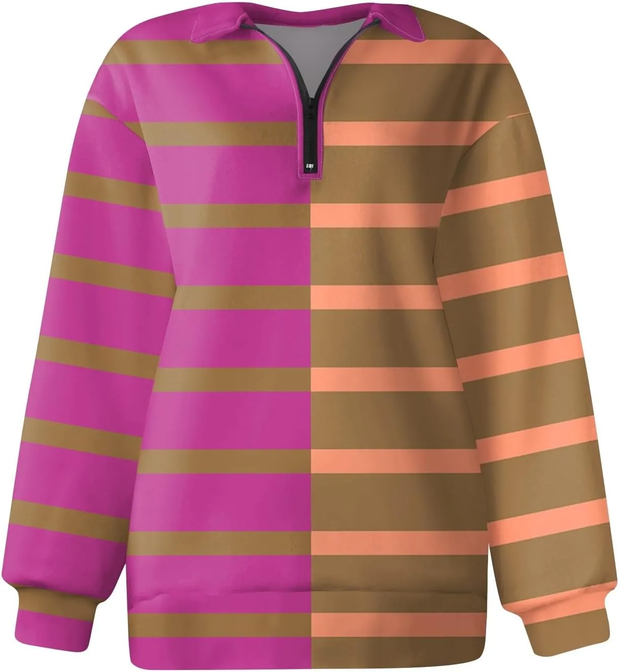 GOFULY 1/4 Zip Pullover Women Fall Color Block Oversized Sweatshirt Sexy Long Sleeve Pullover Tops Winter Cute Outfits 2024