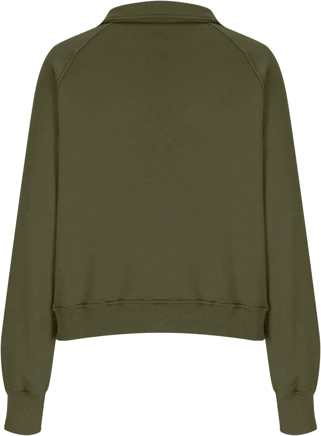 Half Zip Pullover Women Fleece Cropped Oversized Sweatshirt Pocket Quarter Zip Cute Sweatshirts with Thumb Holes