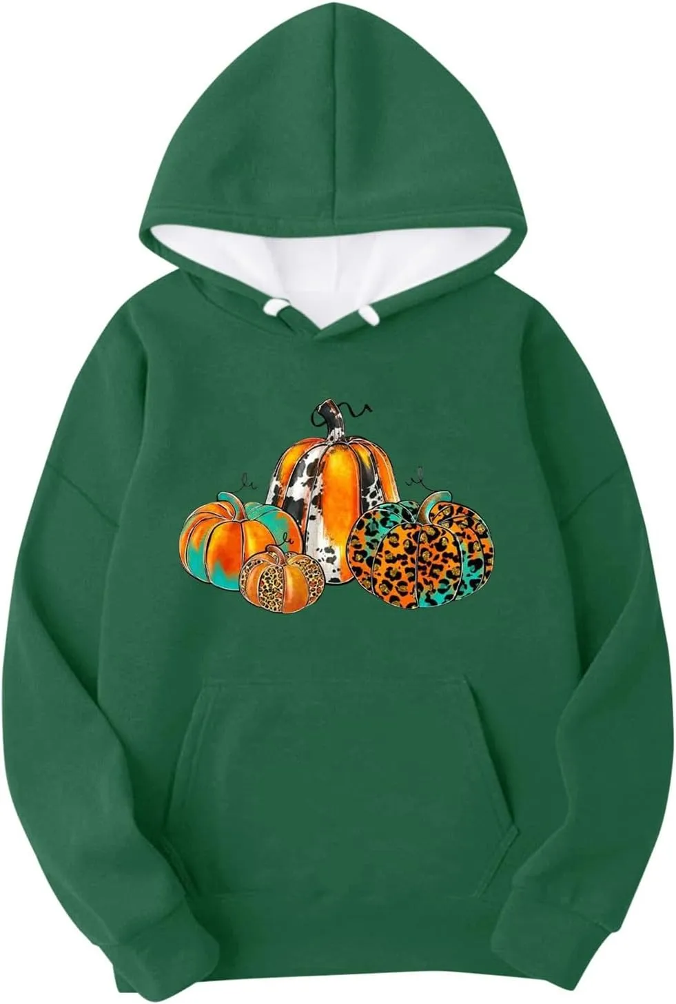 Halloween Hoodies for Men Oversized Drawstring Pullover Top Casual Loose Pumpkin Print Outdoor Long Sleeve Streetwear