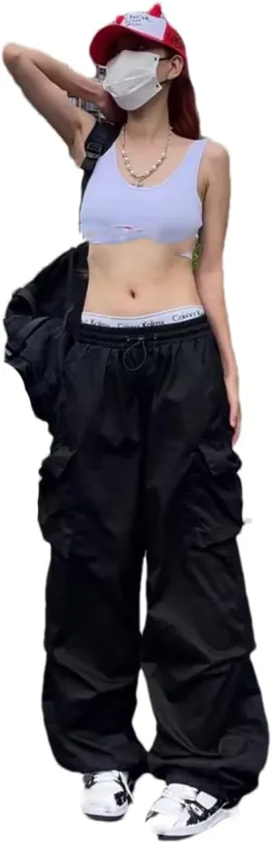 Harem Pants Women Oversize Pockets Cargo Trousers Harajuku Wide Pantalone Sweatpants