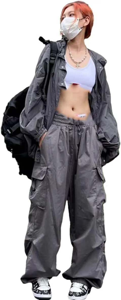 Harem Pants Women Oversize Pockets Cargo Trousers Harajuku Wide Pantalone Sweatpants