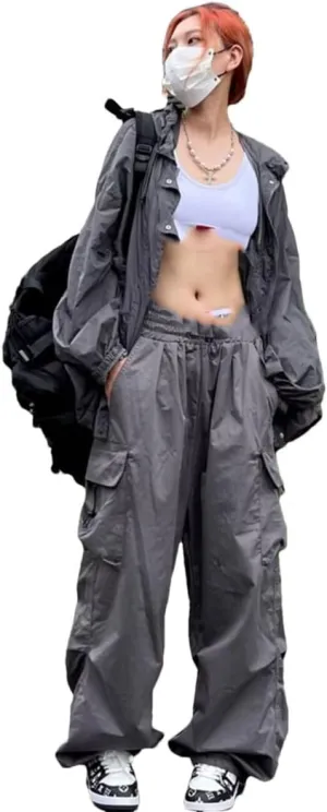 Harem Pants Women Oversize Pockets Cargo Trousers Harajuku Wide Pantalone Sweatpants
